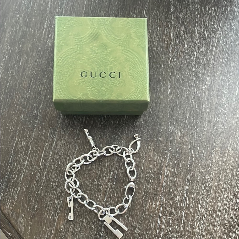 Gucci Silver Key Charm Bracelet Large